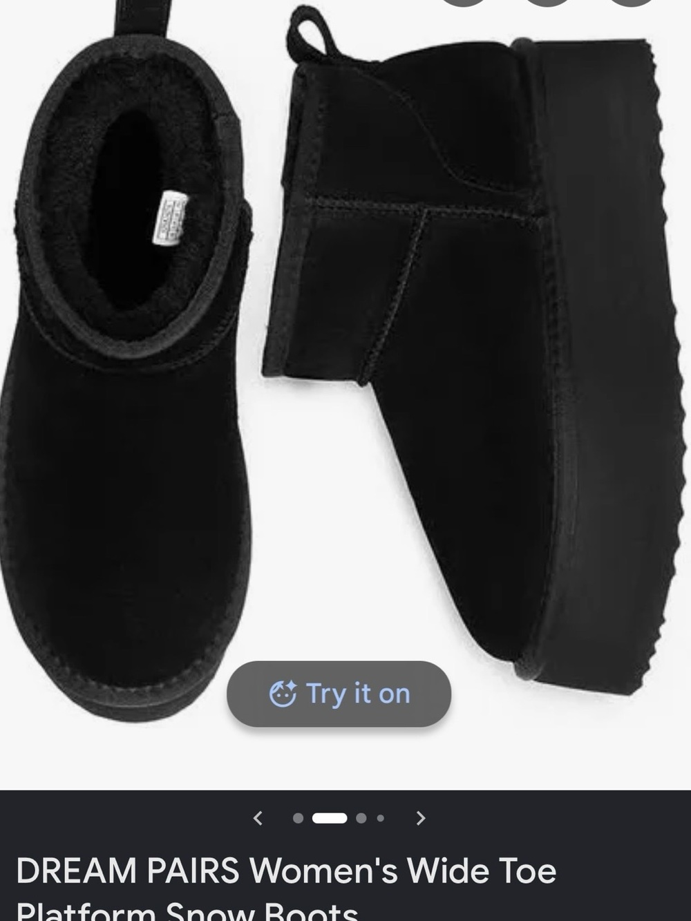 Dream Pairs Black Platform Boots with Ribbon